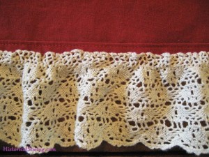 Hem Inside with lace tacked on