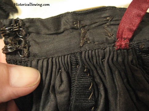 Original waistband on 1880s skirt