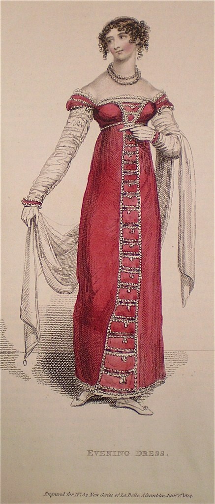 1814 January Red Evening Dress