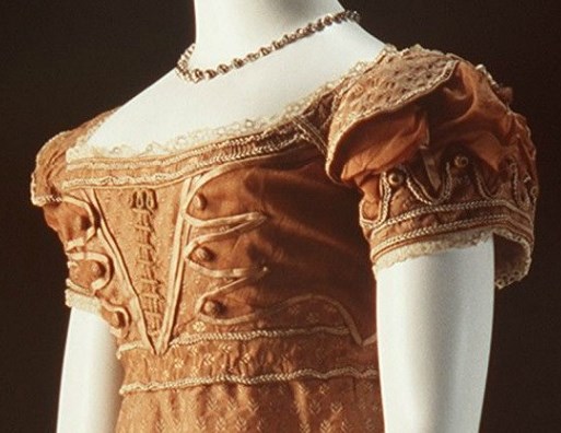 1820 Copper Evening Dress -bodice & sleeve