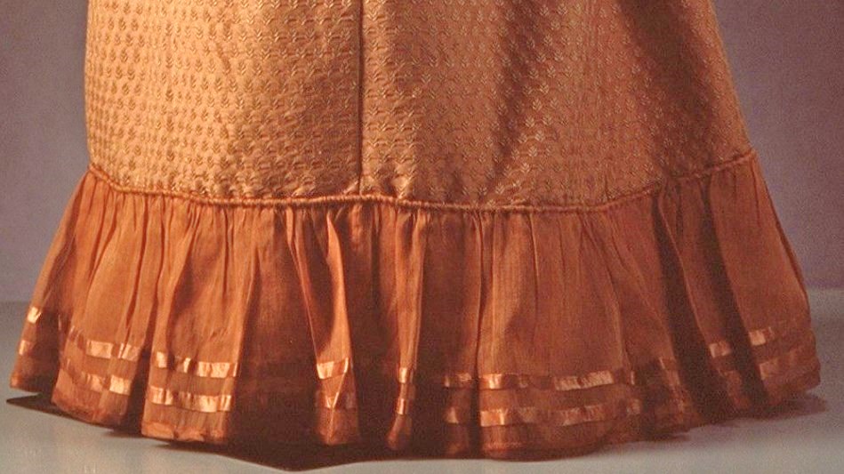1820 Copper Evening Dress -skirt ruffle