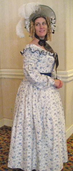 1839 Summer Dress modeled after a dress in the Victoria & Albert Museum
