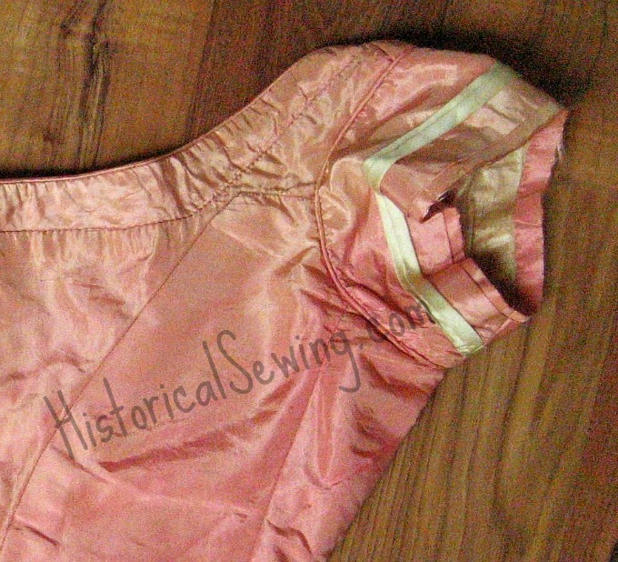 1860s pink bodice with piping