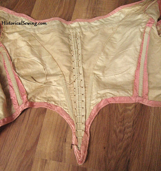 1860s Original bodice with polished cotton underlining