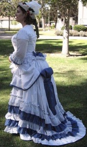 1875 Bustle Era sheer dress