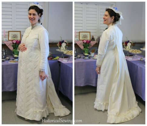 1880 Vanilla Dressing Gown | Gown front & back