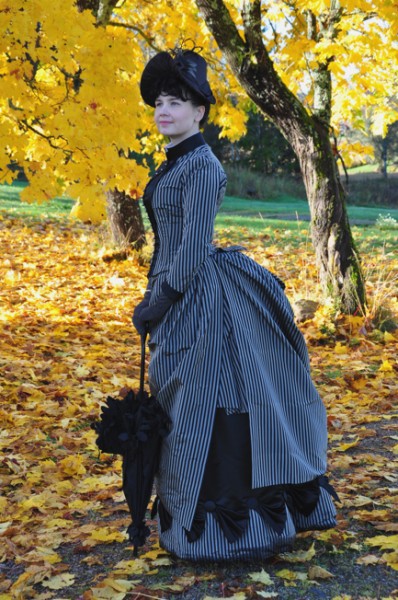 1887 Black Stripe Dress by Merja - The Aristocat