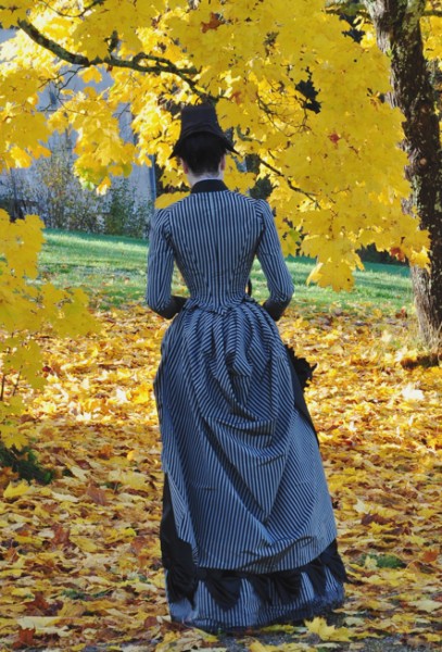1887 Black Stripe Dress by Merja, The Aristocat, back view