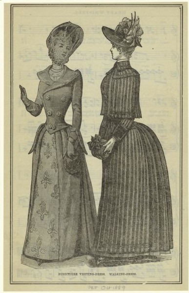 1889 Oct Peterson's Directoire visiting-dress & Walking-dress