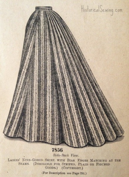 1895 Nine-gored skirt w-bias edges