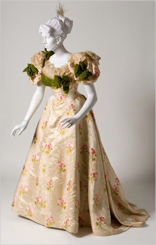 1895 Ballgown by House of Worth Paris, the Bruce Museum
