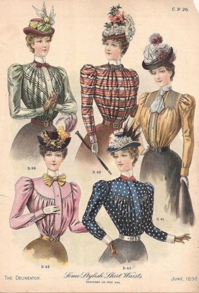 1898 June Delineator shirtwaists