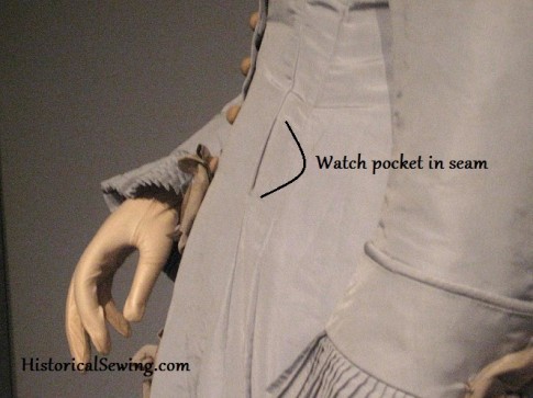 Hidden Watch Pocket in c.1880 Gown