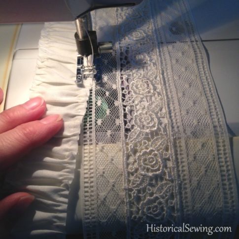 1880 Vanilla Dressing Gown|Adding the fabric strip