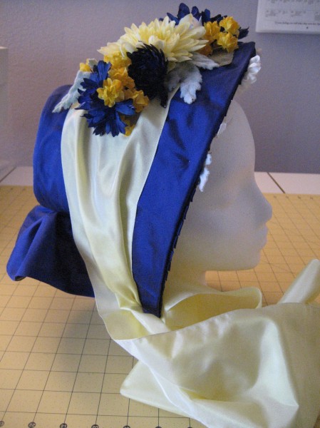 c.1860 Blue Silk Bonnet