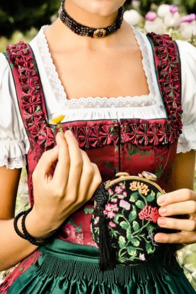 Fashion Traditional Dresses Dirndl Stockerpoint Dirndl multicolored Lace trimming 
