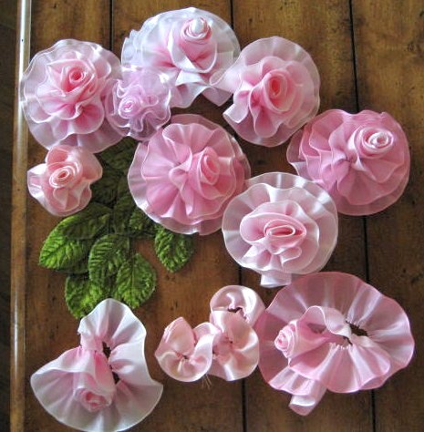 Handmade Roses from Chain Store Ribbon