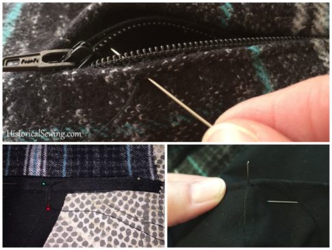 Chore Skirt - Hand sewing the zipper