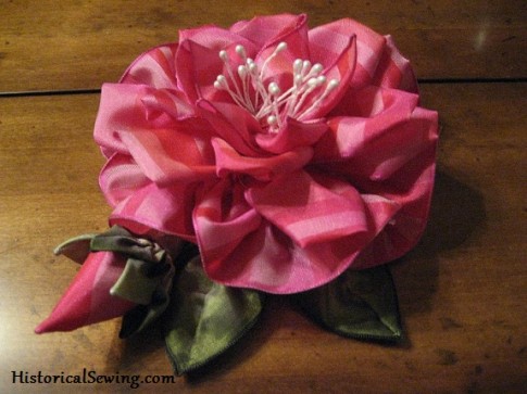 How to Make a Ribbon Flower Ribbon Flower Instructions Ribbon Rose Make a  Flower From Ribbon PDF Tutorial Making Ribbon Flowers 