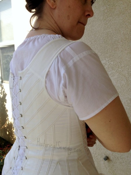 Back shoulder & strap on Regency corset