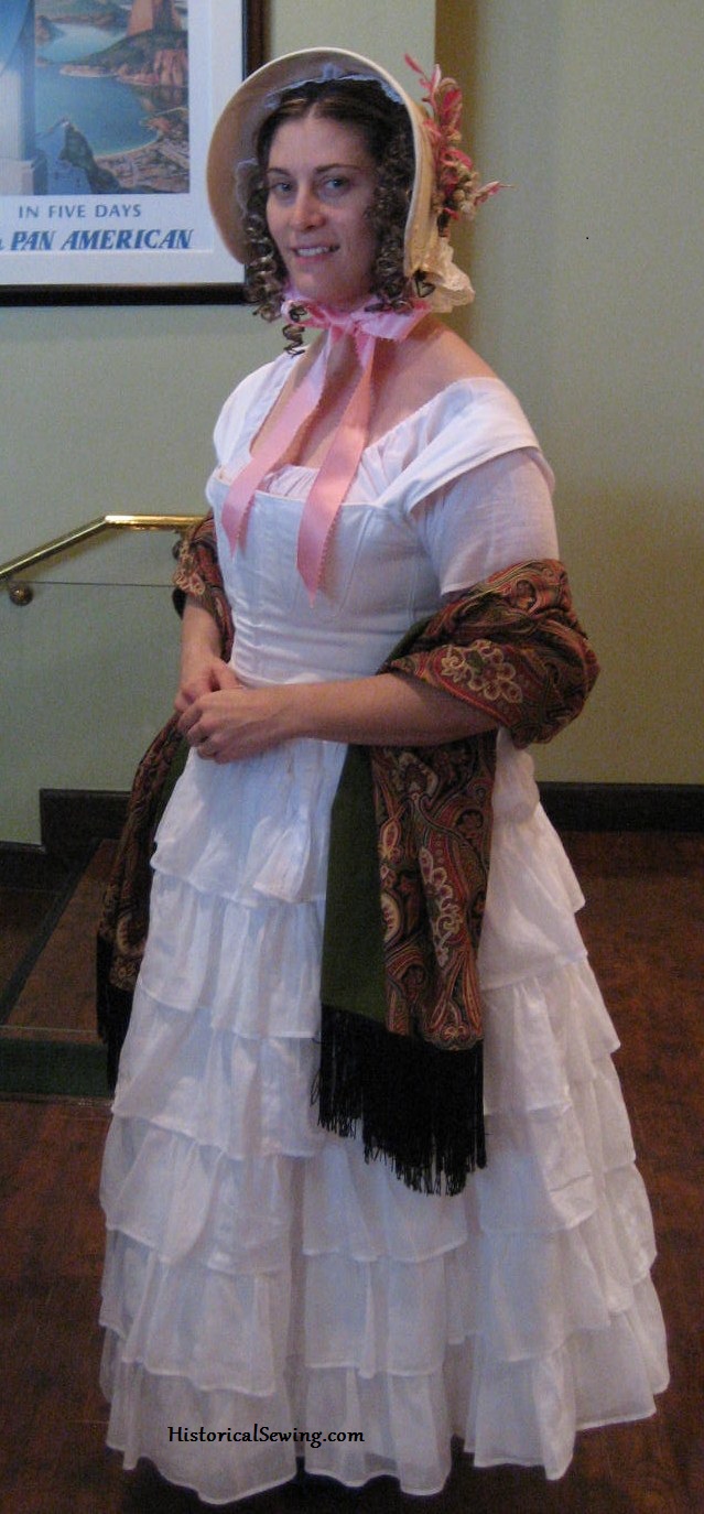 Jen in 1840s undergarments
