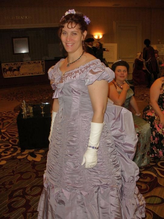 Jen's 1873 Blackberry Cream Dress