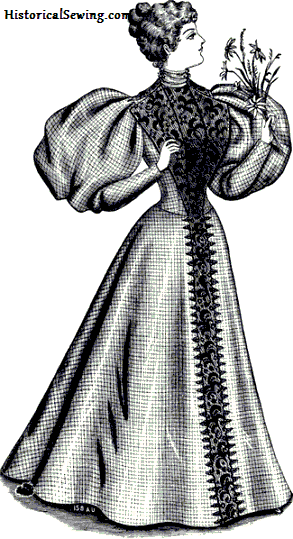 1895 Victorian Lady Fashion Sketch