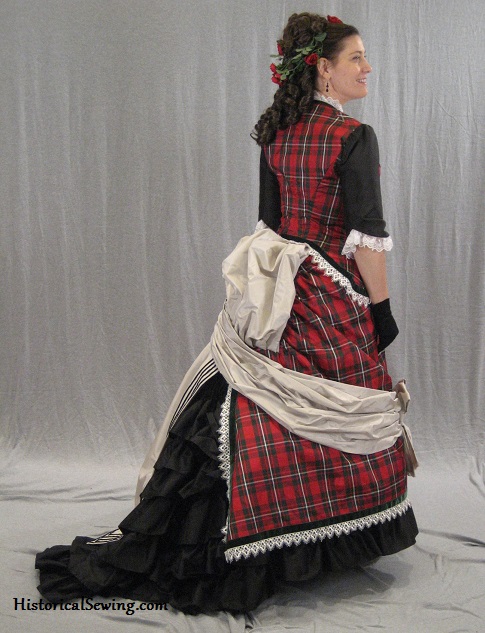 Right side back view of 1875 dress