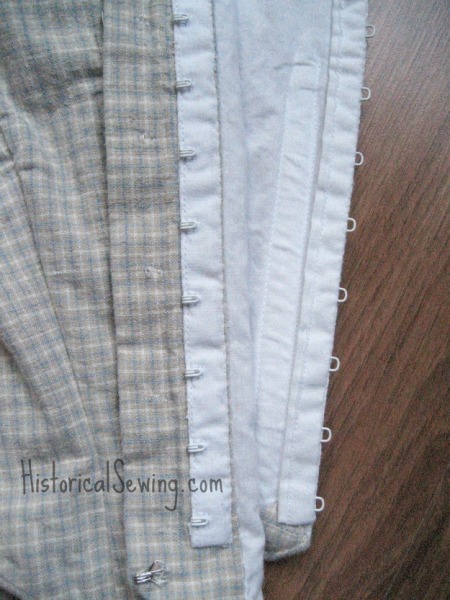 Attaching Hooks & Eyes to the edge of a Bodice – Historical Sewing