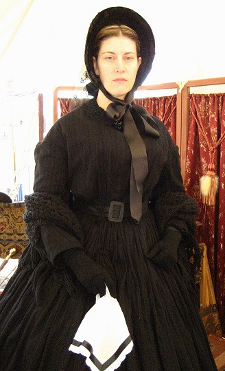 1862 Widow's Dress Made with Sheer Fabric