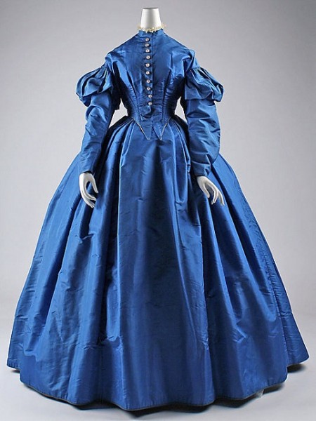 c.1867 Blue Silk Dress at Met Museum
