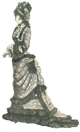 1877 Plaid Bustle Dress Girl
